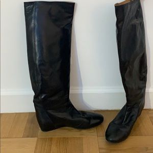 Lanvin hidden wedge knee boot